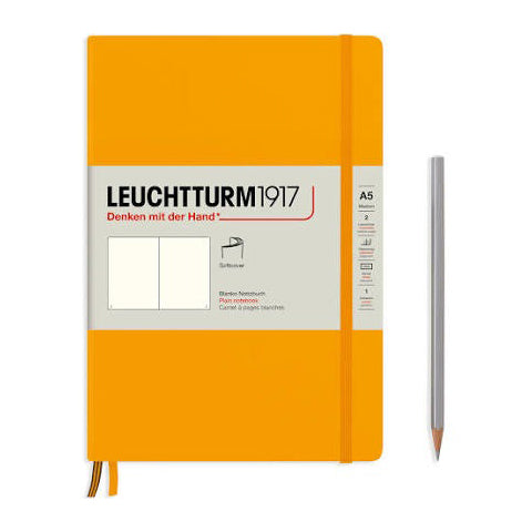 LEUCHTTURM - SOFTCOVER NOTEBOOK (A5), 123 NUMBERED PAGES, RISING SUN BLANK - Buchan's Kerrisdale Stationery