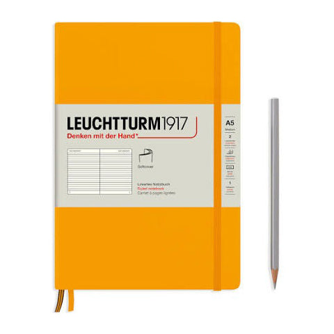 LEUCHTTURM - SOFTCOVER NOTEBOOK (A5), 123 NUMBERED PAGES, RISING SUN RULED - Buchan's Kerrisdale Stationery