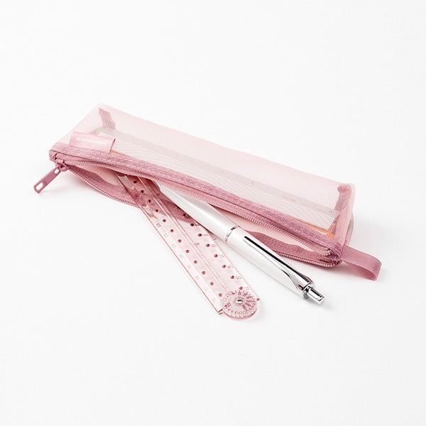 MIDORI - Mesh Pen Case - Limited Colour "Pale Pink" - Buchan's Kerrisdale Stationery