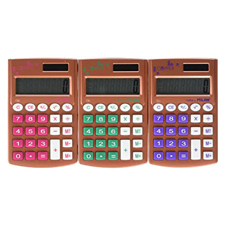 MILAN - Pocket Calculator Assorted Copper - Buchan's Kerrisdale Stationery