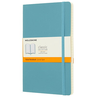 MOLESKINE - CLASSIC NOTEBOOK - LIGHT BLUE RULED SOFTCOVER - LARGE (13X21 CM - 5X8.25 IN) - Buchan's Kerrisdale Stationery