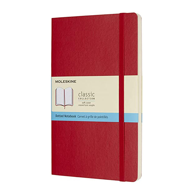 MOLESKINE - CLASSIC NOTEBOOK - RED DOTTED SOFTCOVER - LARGE (13X21 CM - 5X8.25 IN) - Buchan's Kerrisdale Stationery