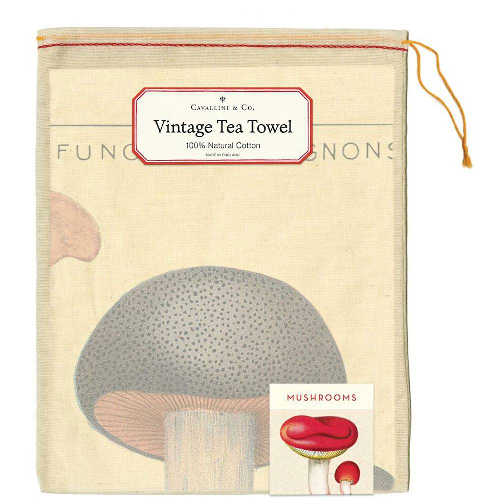 CAVALLINI & CO - Tea Towel "Mushroom" - Buchan's Kerrisdale Stationery