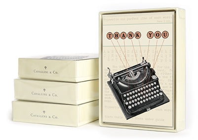 CAVALLINI & CO - Boxed Note Cards "Thank You - Typewriter" - Buchan's Kerrisdale Stationery
