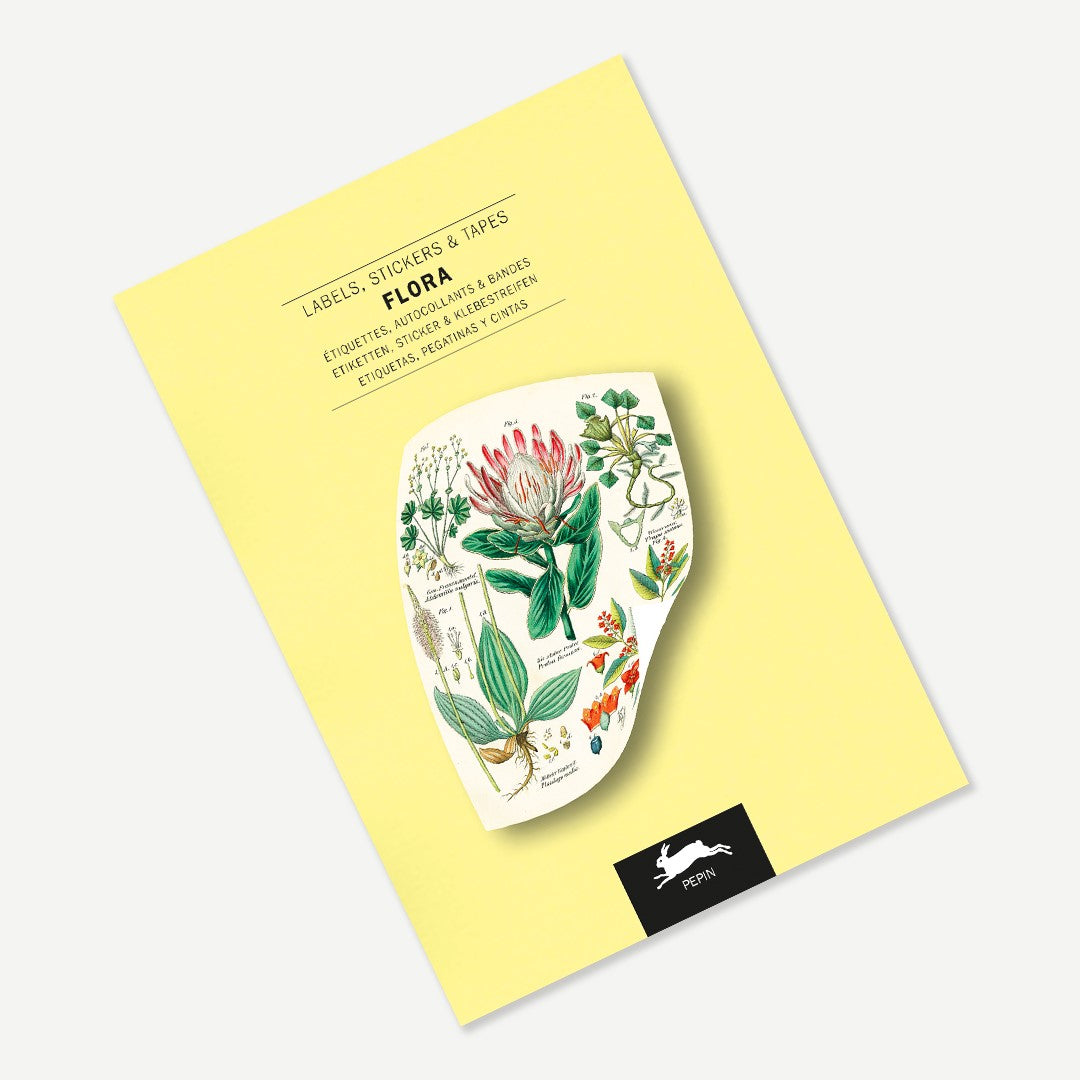 PEPIN PRESS – 250 Pcs. LABEL, STICKER & TAPE BOOK – ‘Flora' - Buchan's Kerrisdale Stationery