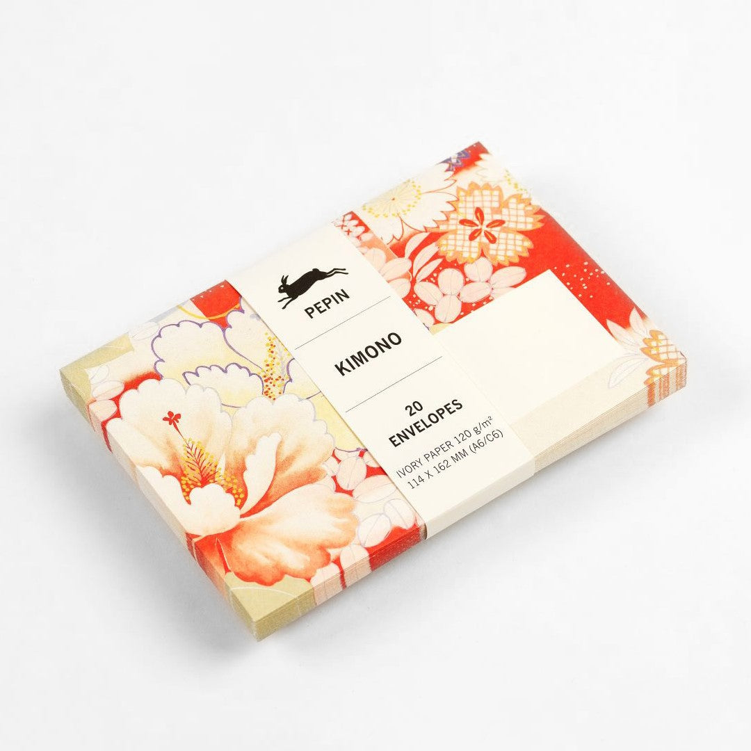 PEPIN PRESS – A6-C6 ENVELOPES, Premium Ivory Paper, 20 Envelopes – ‘Kimono’ (One design) - Buchan's Kerrisdale Stationery