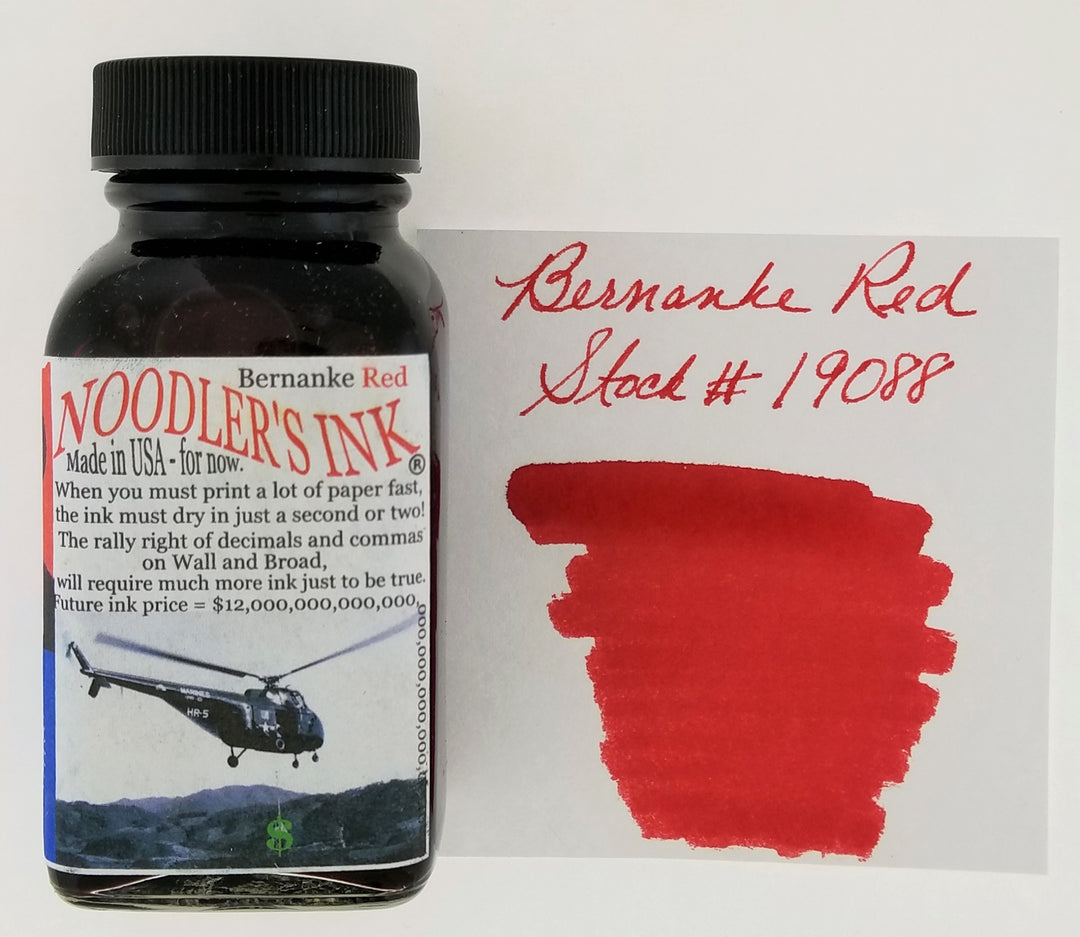 Noodler's Ink Bottled Fountain Pen Inks (3oz-90ml) - BERNANKE RED - Buchan's Kerrisdale Stationery
