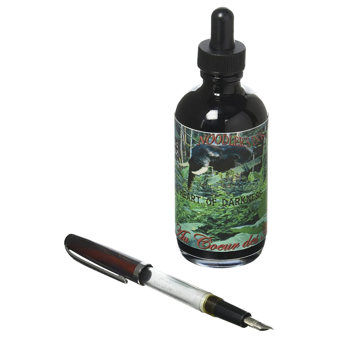 Noodler's Ink Bottled Fountain Pen Ink "Heart of Darkness" 4.5oz with Free Fountain Pen - Buchan's Kerrisdale Stationery