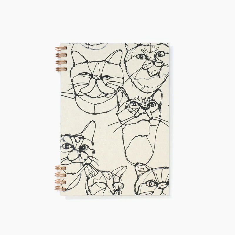 Kakimori - Fabric Cover B6 Notebook Design by KOKKA - 'Cat' - Buchan's Kerrisdale Stationery