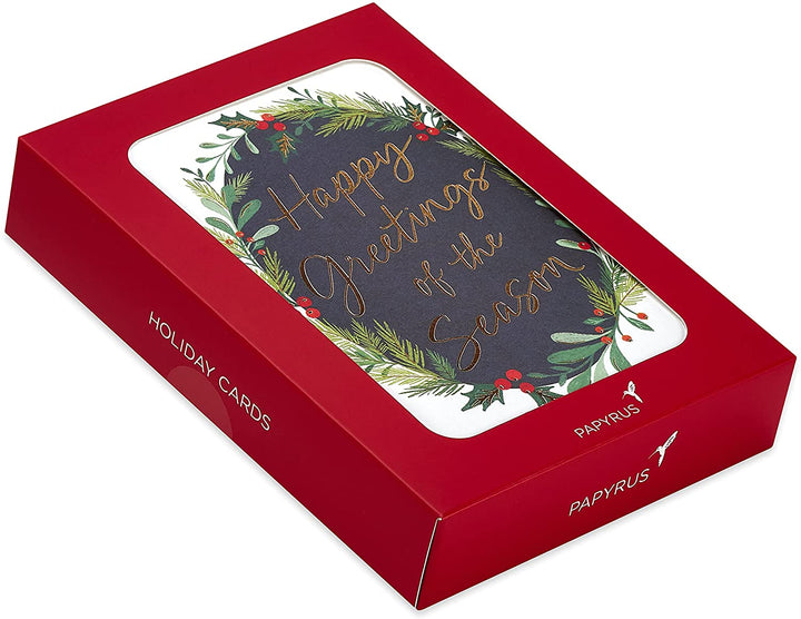 PAPYRUS - GREETINGS OF THE SEASON CHRISTMAS BOXED CARDS, 14-COUNT - Buchan's Kerrisdale Stationery