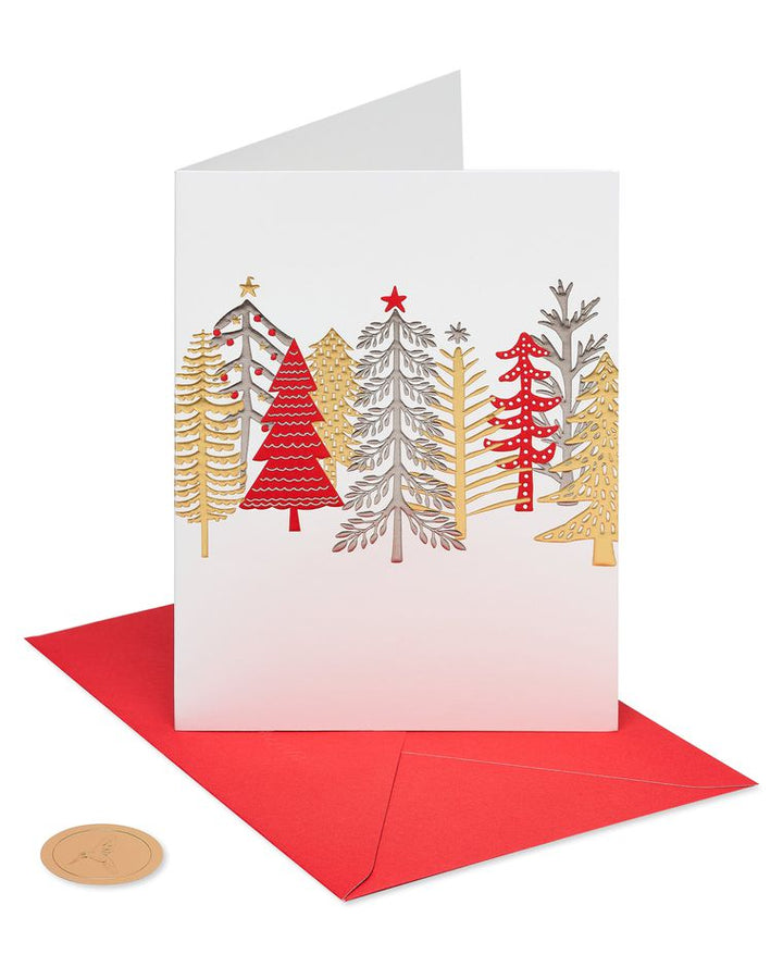 PAPYRUS - WHIMSICAL TREES CHRISTMAS BOXED CARDS, 12-COUNT - Buchan's Kerrisdale Stationery