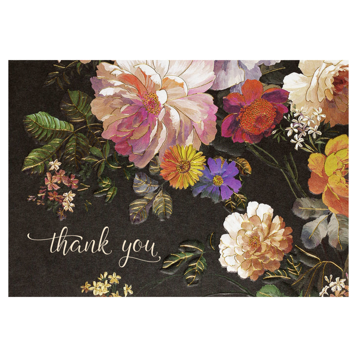 PETER PAUPER PRESS - MIDNIGHT FLORAL THANK YOU NOTES - Buchan's Kerrisdale Stationery