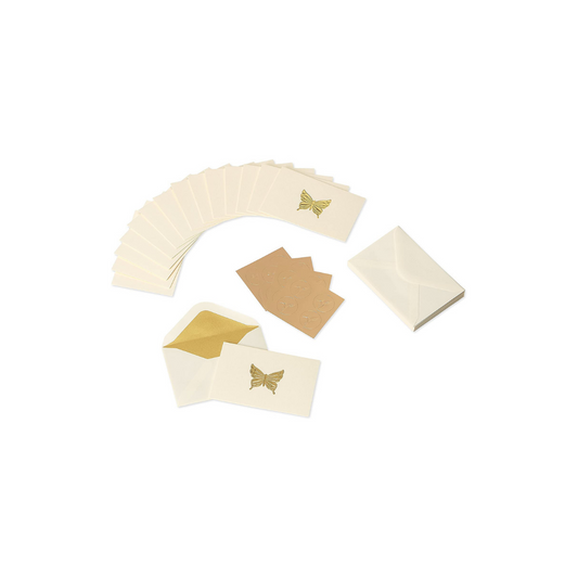 PAPYRUS-Gold Butterfly Boxed Blank Cards And Envelopes, 16 Count - Buchan's Kerrisdale Stationery