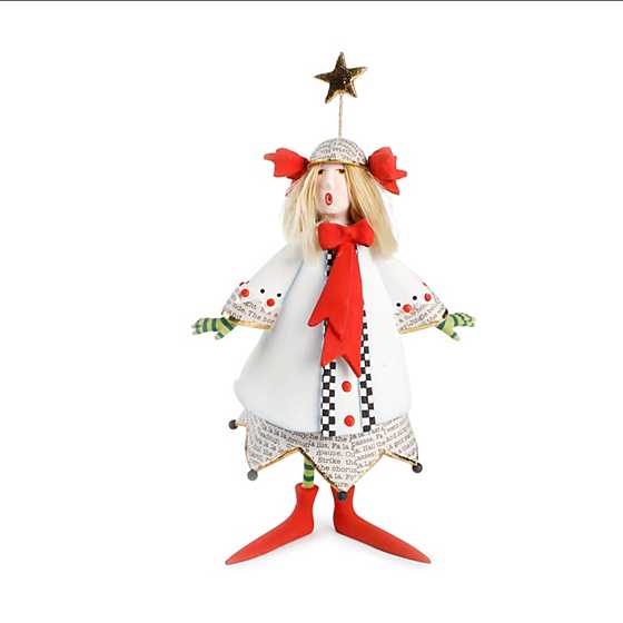 PATIENCE BREWSTER - Pearl with Red Bows Holiday Caroler Figure - Buchan's Kerrisdale Stationery