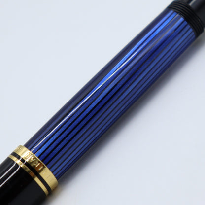 PELIKAN Souverän Fountain Pen - M600 Black Blue Stripe 14K Gold Two Tone Nib - Free shipping to US and Canada - Vancouver Buchan’s Kerrisdale Stationery Store