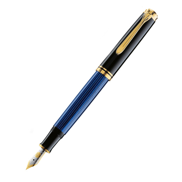 PELIKAN Souverän Fountain Pen - M600 Black-Blue - Buchan's Kerrisdale Stationery
