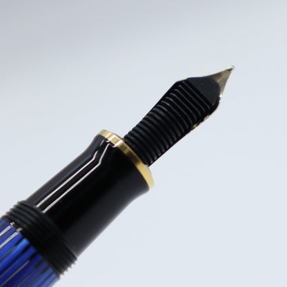 PELIKAN Souverän Fountain Pen - M600 Black Blue Stripe 14K Gold Two Tone Nib - Free shipping to US and Canada - Vancouver Buchan’s Kerrisdale Stationery Store