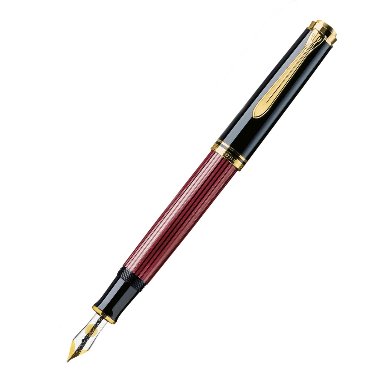 PELIKAN Souverän Fountain Pen - M600 Black-Red - Buchan's Kerrisdale Stationery