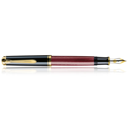 PELIKAN Souverän Fountain Pen - M600 Black-Red - Buchan's Kerrisdale Stationery