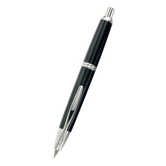 PILOT - Capless Vanishing Point Fountain - Black Barrel with 18k Rhodium Plated Gold Nib - Buchan's Kerrisdale Stationery