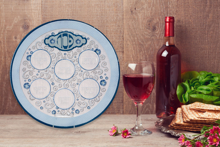 RITE LITE - Round Glass "Elegant" Seder Plate - Buchan's Kerrisdale Stationery