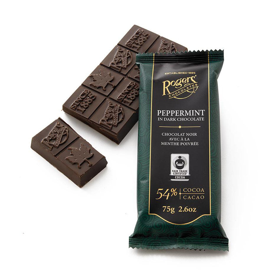 ROGERS’ CHOCOLATE – PEPPERMINT IN DARK CHOCOLATE BAR - Buchan's Kerrisdale Stationery