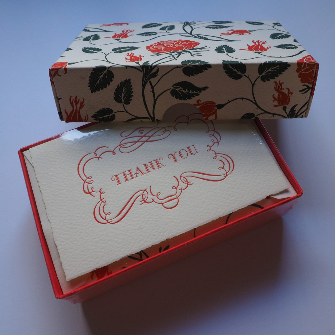 ROSSI Folded Thank You cards Red Rose - BSC 488T - Buchan's Kerrisdale Stationery