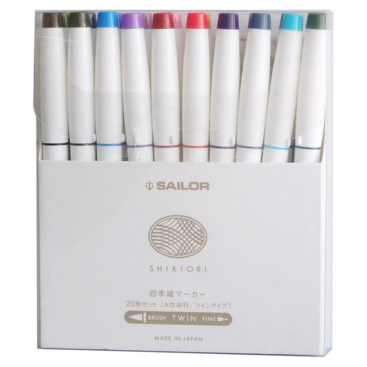 SAILOR PEN - Shikiori Calligraphy Brushpen Dual Tip - Set of 20 - Buchan's Kerrisdale Stationery