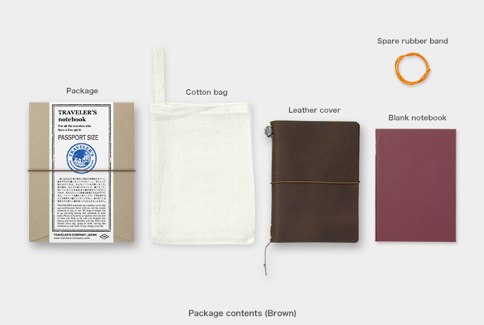 TRAVELER'S COMPANY JAPAN (MIDORI) - Traveler's Notebook Starter Kit Leather Cover Brown (Passport Size) - Buchan's Kerrisdale Stationery
