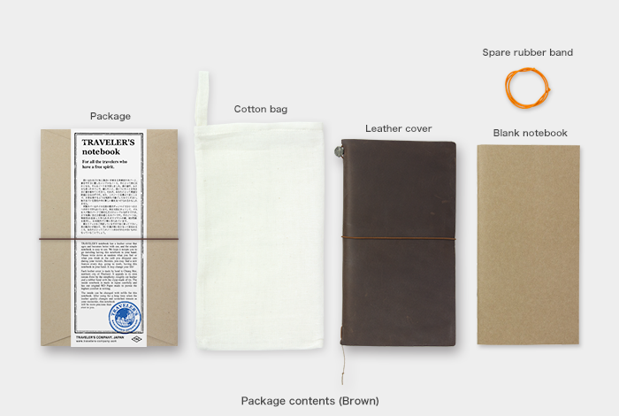 TRAVELER'S COMPANY JAPAN (MIDORI) - Traveler's Notebook Starter Kit Leather Cover Brown (Regular Size) - Buchan's Kerrisdale Stationery