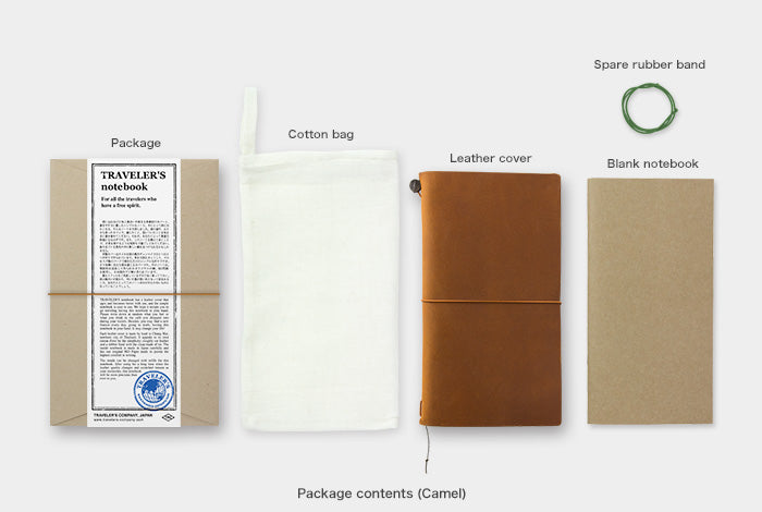 TRAVELER'S COMPANY JAPAN (MIDORI) - Traveler's Notebook Starter Kit Leather Cover Camel (Regular Size) - Buchan's Kerrisdale Stationery