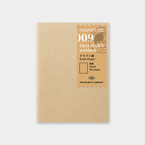 TRAVELER’S NOTEBOOK – 009 Kraft Paper Blank (PASSPORT SIZE) - Buchan's Kerrisdale Stationery