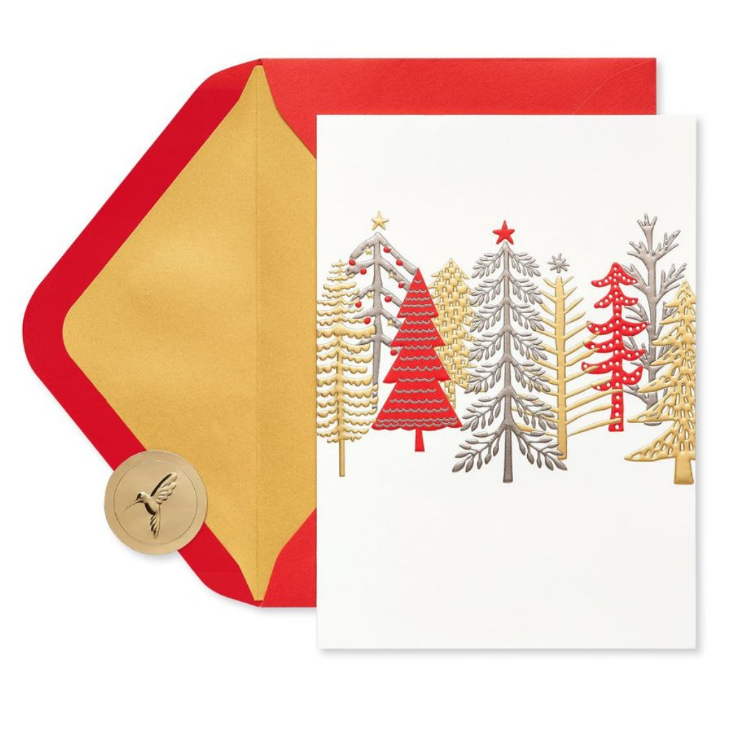 PAPYRUS - WHIMSICAL TREES CHRISTMAS BOXED CARDS, 12-COUNT - Buchan's Kerrisdale Stationery