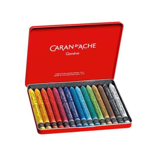 CARAN D'ACHE - 15 Neocolor® II Aquarelle in Metal Box – Water-Soluble Wax Pastels - Buchan's Kerrisdale Stationery