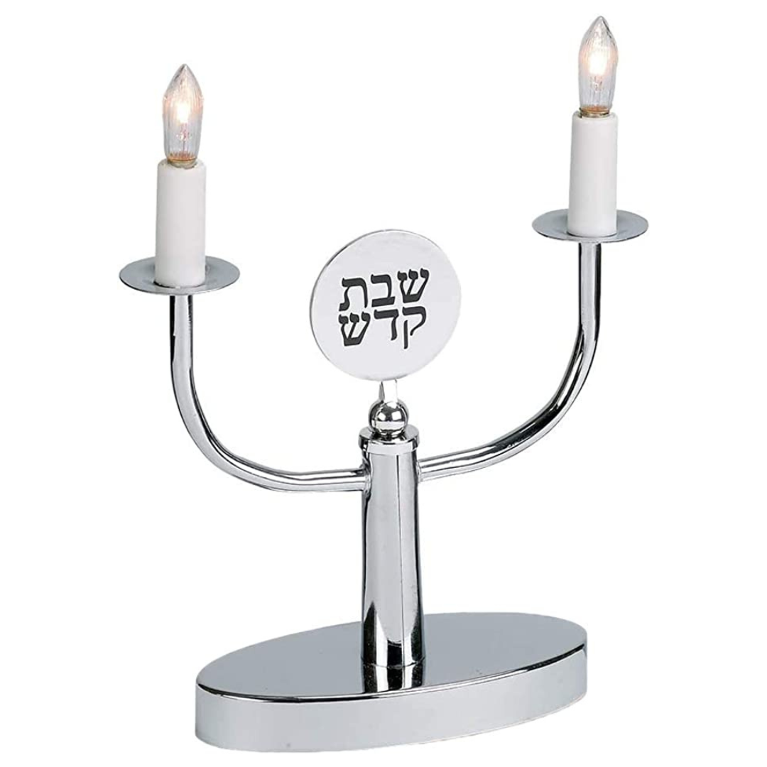 RITE LITE - Electric Shabbat Candles - Chrome Plated, Low Voltage - Buchan's Kerrisdale Stationery