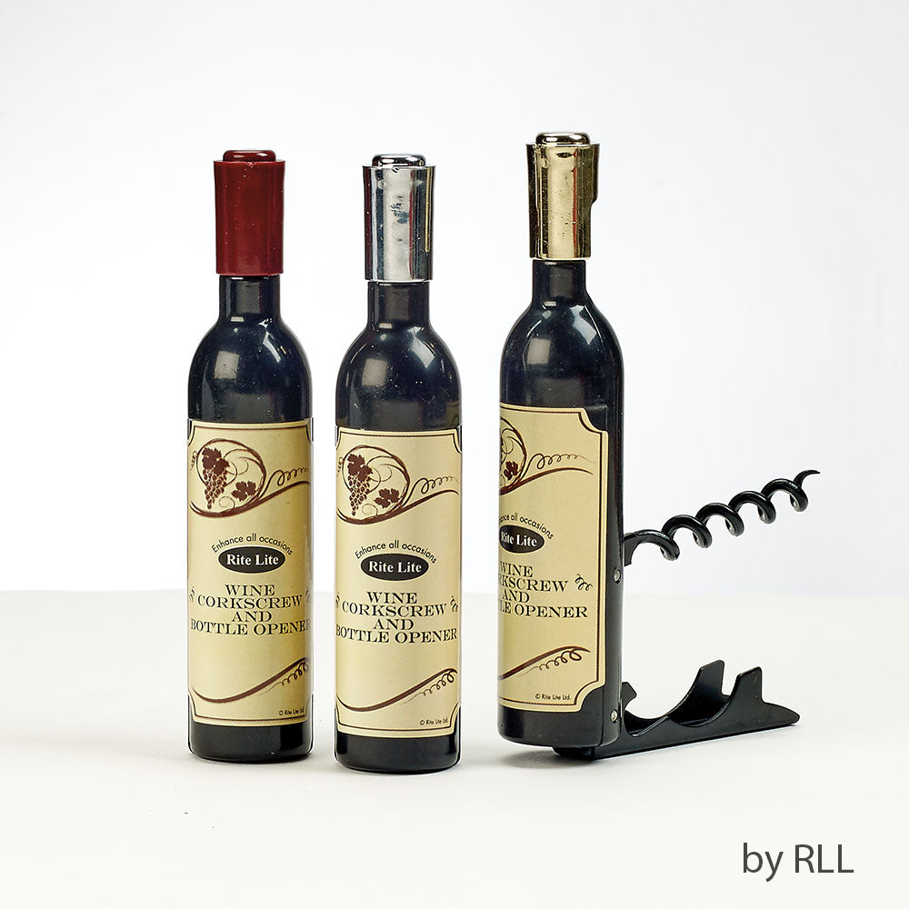 RITE LITE - Corkscrew and Bottle Opener - "L'Chaim!" Wine Bottle Shape - Buchan's Kerrisdale Stationery