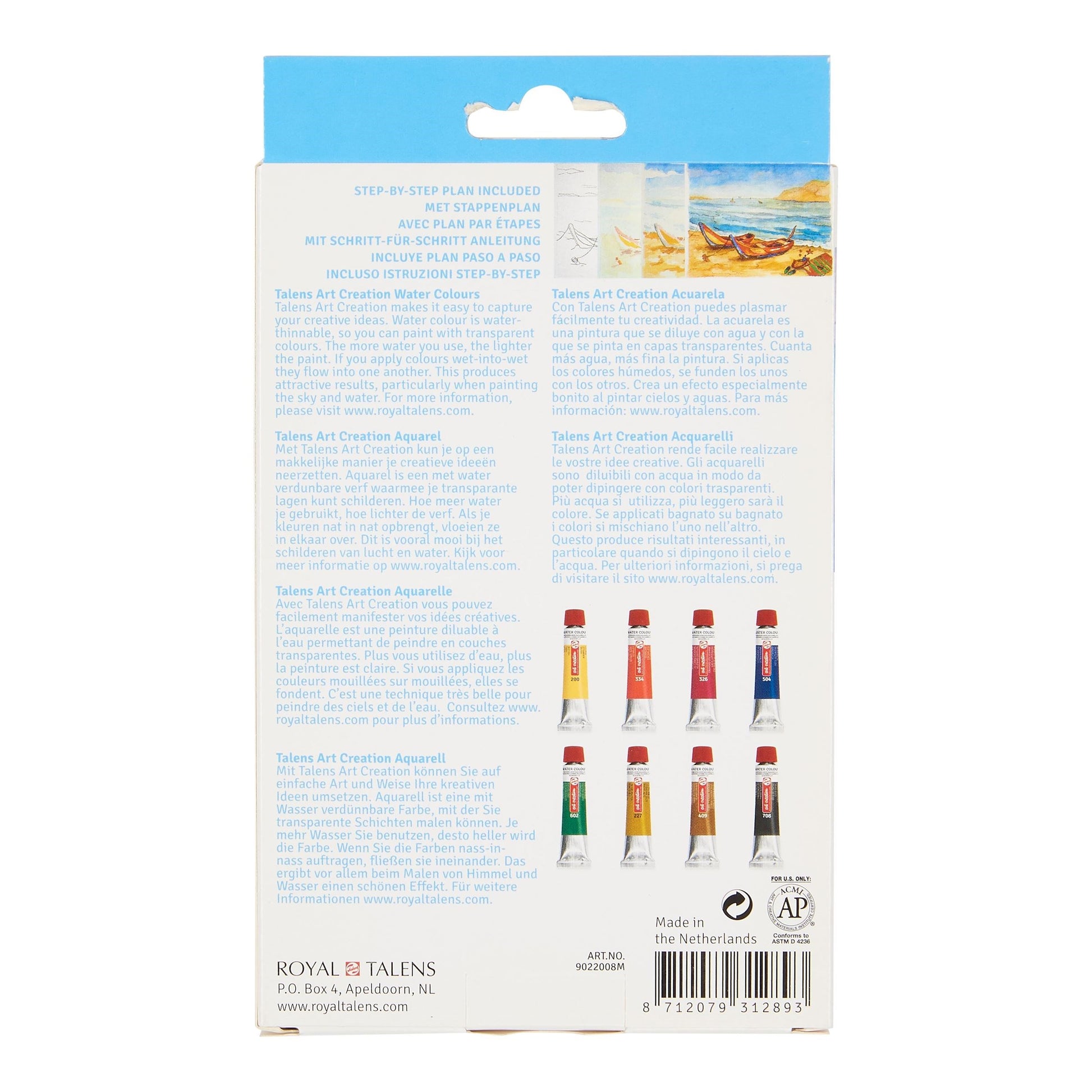 ROYAL TALEN - Water Colour Set 8 x 12 ml - Buchan's Kerrisdale Stationery