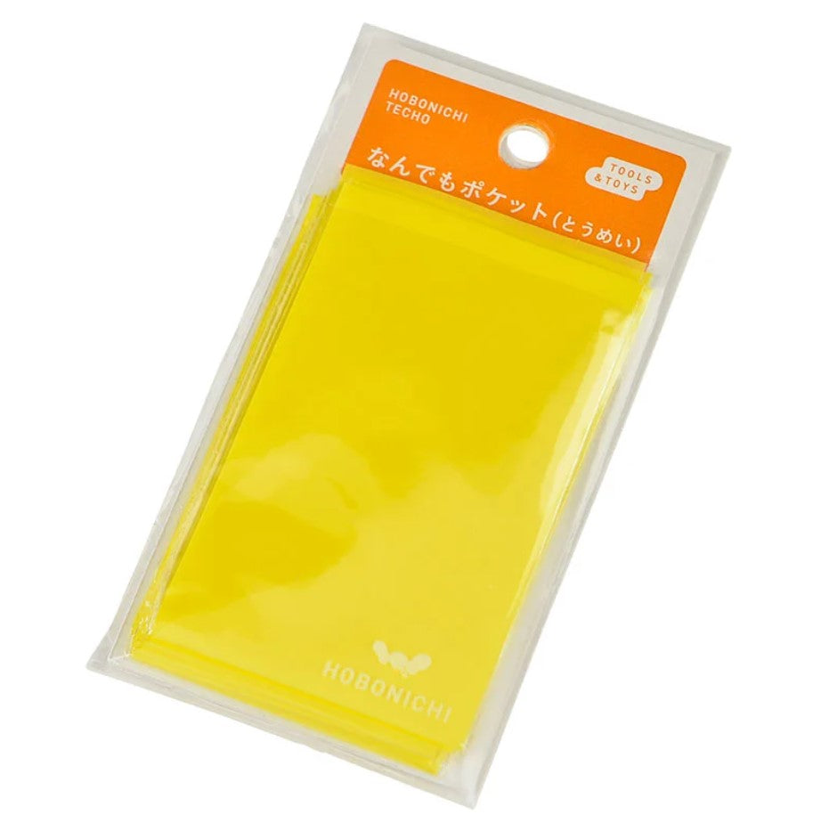 Hobonichi - 'Anything' Stick-on Pocket 10 pcs - Clear, Yellow - Buchan's Kerrisdale Stationery