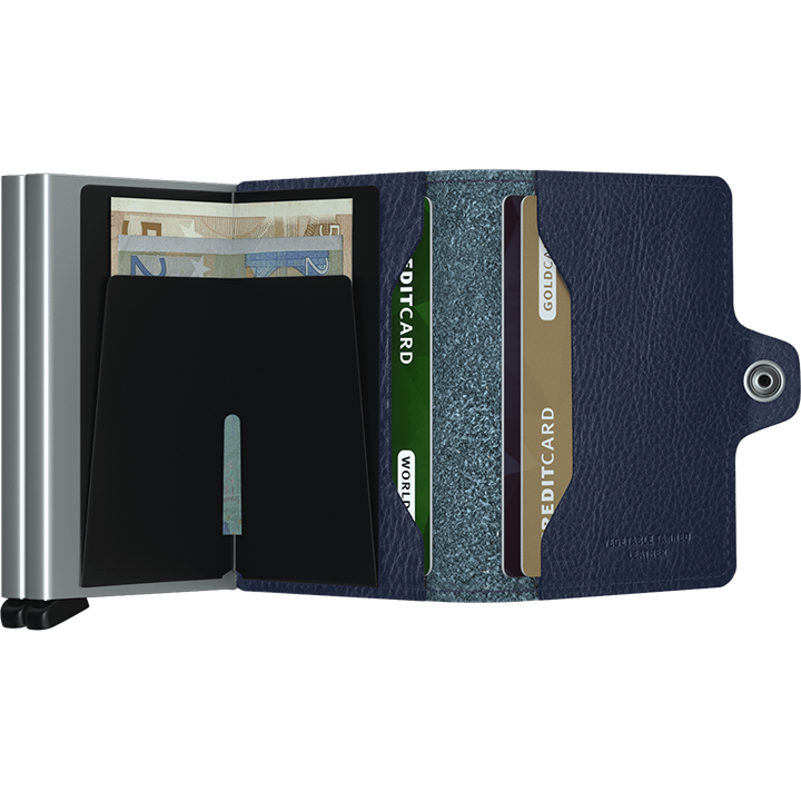 SECRID - TWIN WALLET - Veg Navy Silver - Buchan's Kerrisdale Stationery