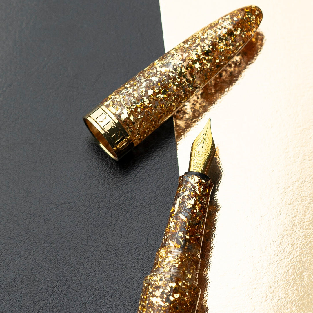 BENU - Minima Collection - Fountain Pen - Blazing Gold - Broad Nib - Buchan's Kerrisdale Stationery