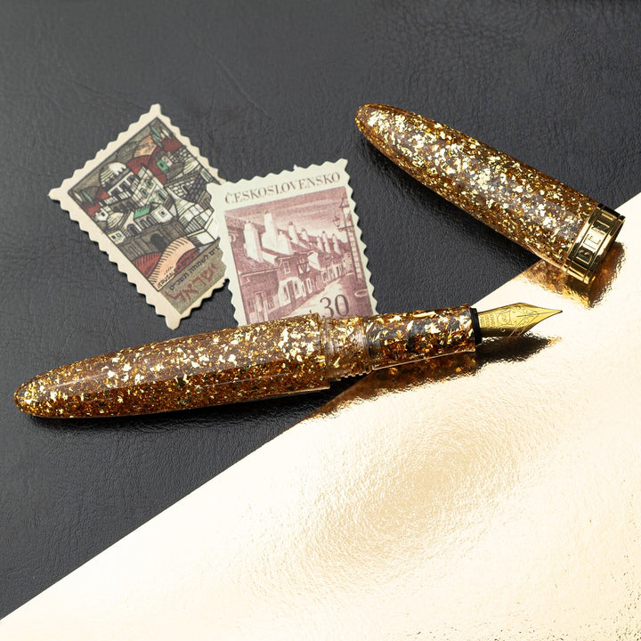 BENU - Minima Collection - Fountain Pen - Blazing Gold - Broad Nib - Buchan's Kerrisdale Stationery