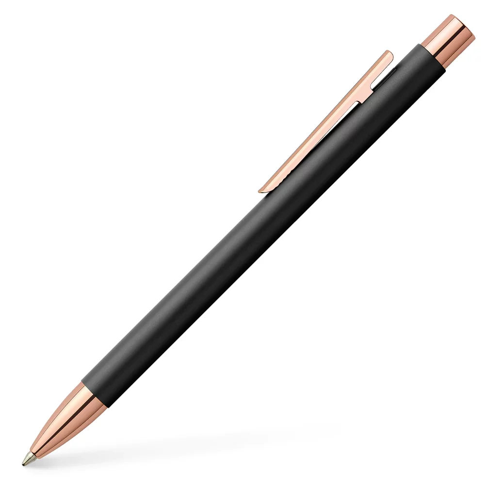 Faber-Castel – NEO Slim Ballpoint Pen with Gift Box Case – Matte Black with Rose Gold Accents (Limited) - Buchan's Kerrisdale Stationery