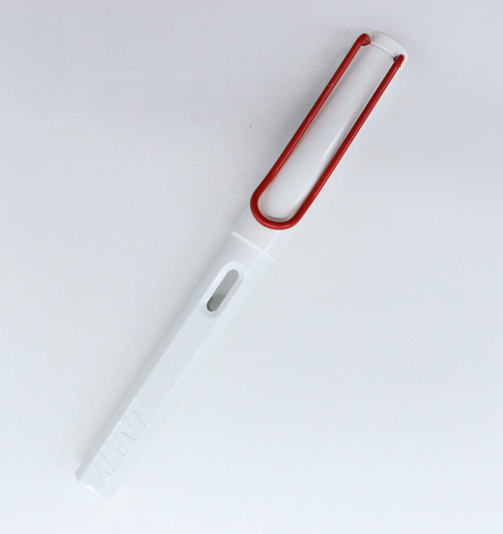 LAMY - Safari Fountain Pen - Special Edition - White with Red Clip - Buchan's Kerrisdale Stationery
