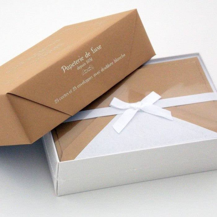 ROSSI Flat Deckled Edge Cards and Lined Envelopes Nut - CDP 003 - Buchan's Kerrisdale Stationery
