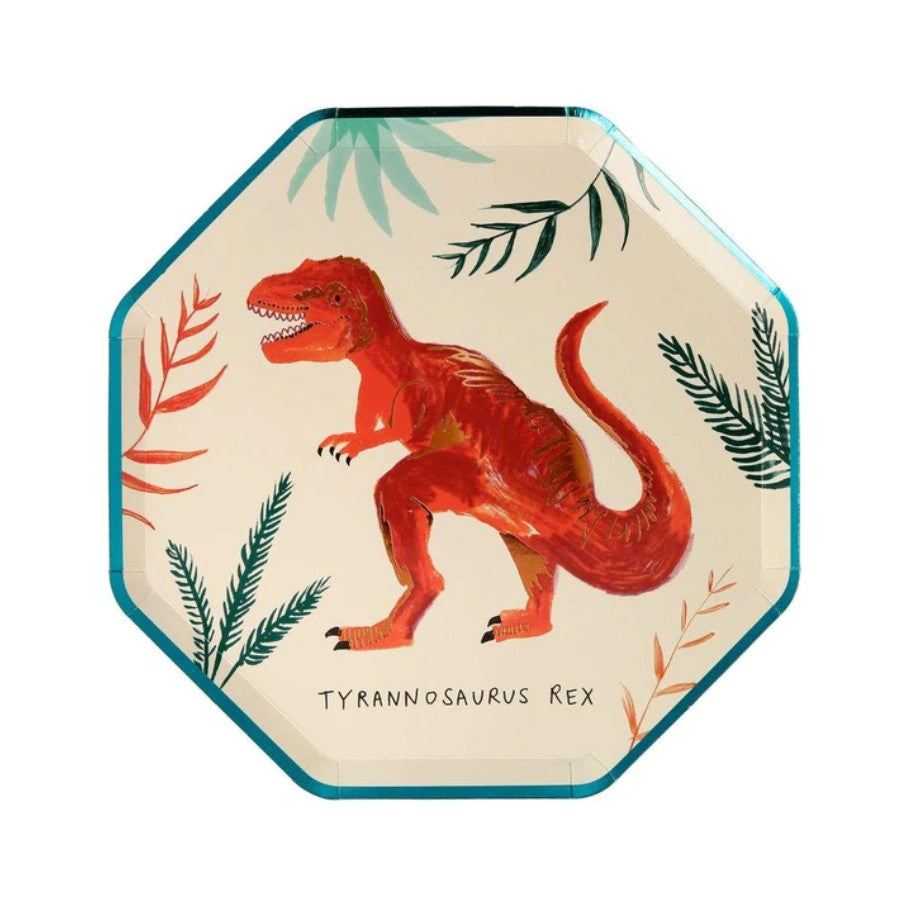 MERI MERI - 8 Assorted Party Side Plates - Dinosaurs - Buchan's Kerrisdale Stationery