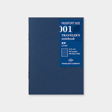 TRAVELER'S NOTEBOOK - 001 Lined Notebook Refill (PASSPORT SIZE) - Buchan's Kerrisdale Stationery
