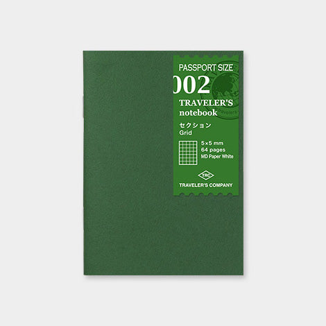 TRAVELER'S NOTEBOOK - 002 Grid Notebook Refill (PASSPORT SIZE) - Buchan's Kerrisdale Stationery