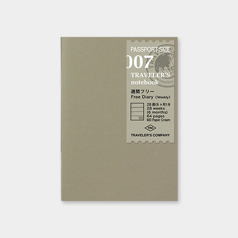TRAVELER'S NOTEBOOK - 007 Free Diary  (PASSPORT SIZE) - Buchan's Kerrisdale Stationery