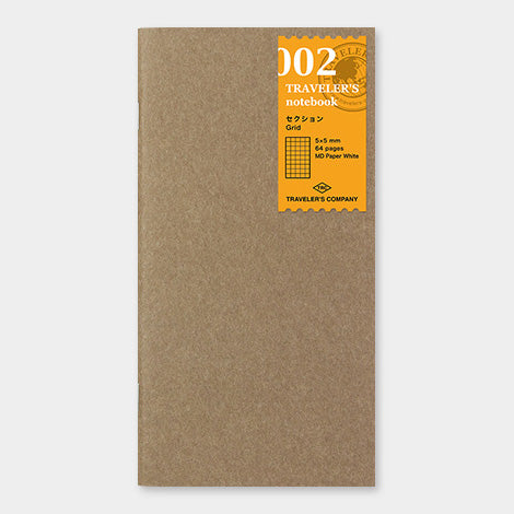 TRAVELER’S NOTEBOOK – 002 Grid Notebook (REGULAR SIZE) - Buchan's Kerrisdale Stationery