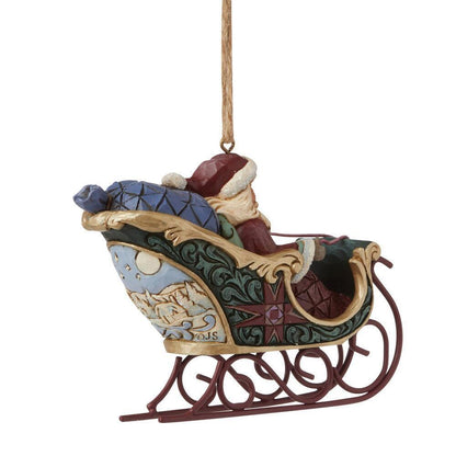 JIM SHORE - Ornament - Heartwood Creek "Santa in Sleigh" - Buchan's Kerrisdale Stationery